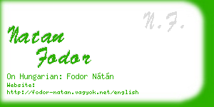 natan fodor business card